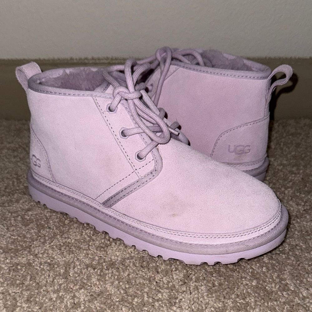 UGG Pastel Purple Lace-Up Boots
